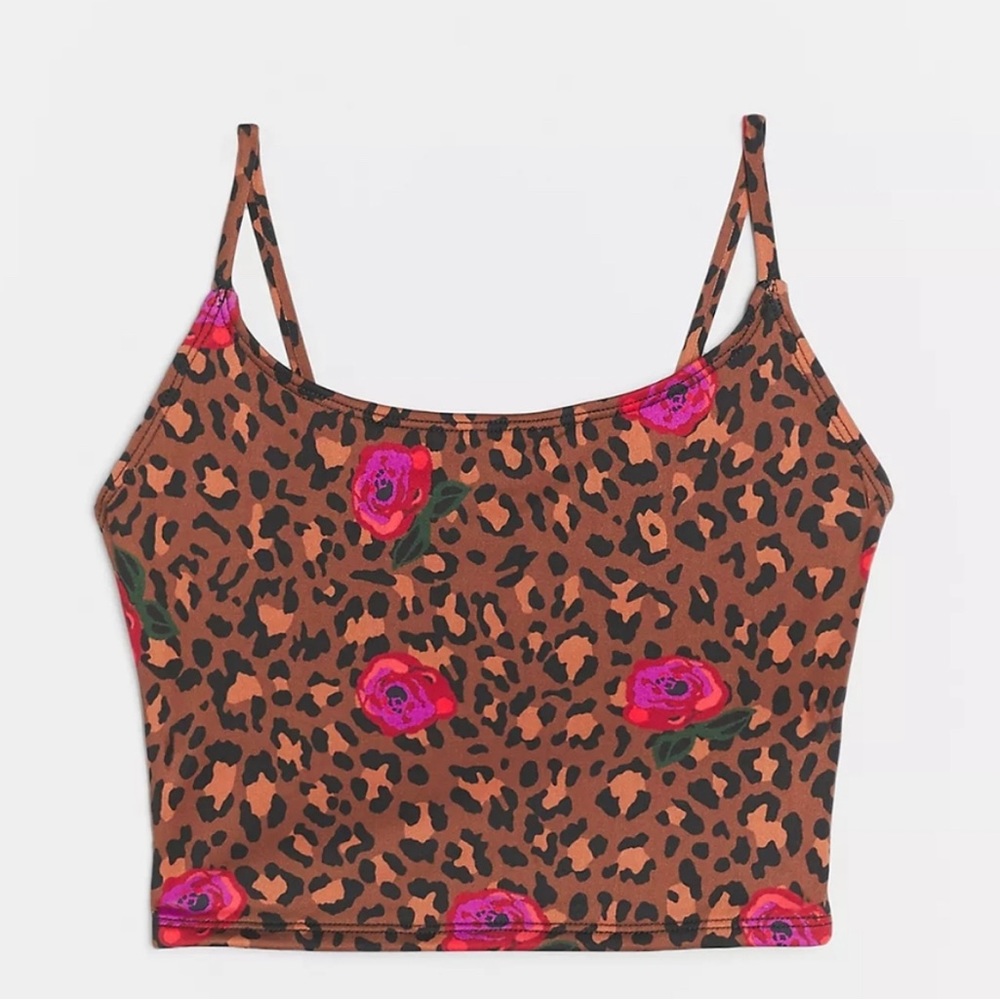 Onzie Bella Floral Leopard Print Scoop Neck Sports Top